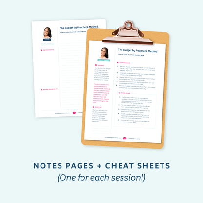 Notes Pages and Cheat Sheets (One for each session!)