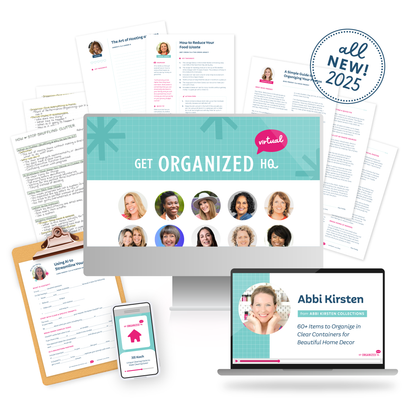 Various devices playing sessions and various printables (like transcripts, worksheets, cheat sheets, and more) fanned out behind them, with a badge that says 'All new! 2025'