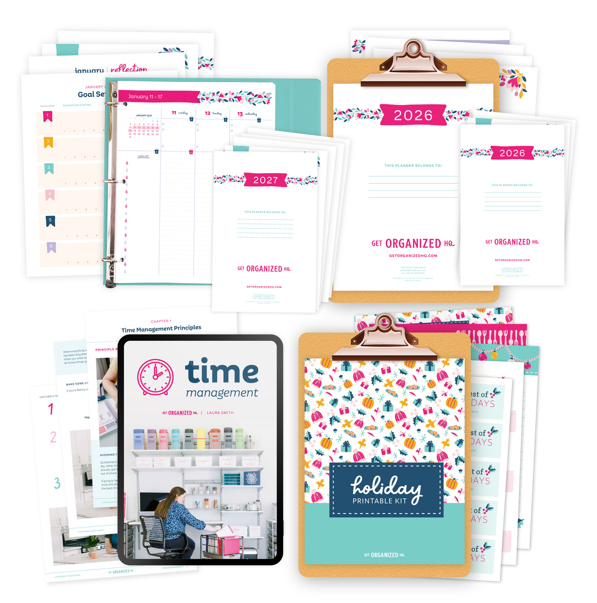 A mockup of everything included in the bundle together in one image.