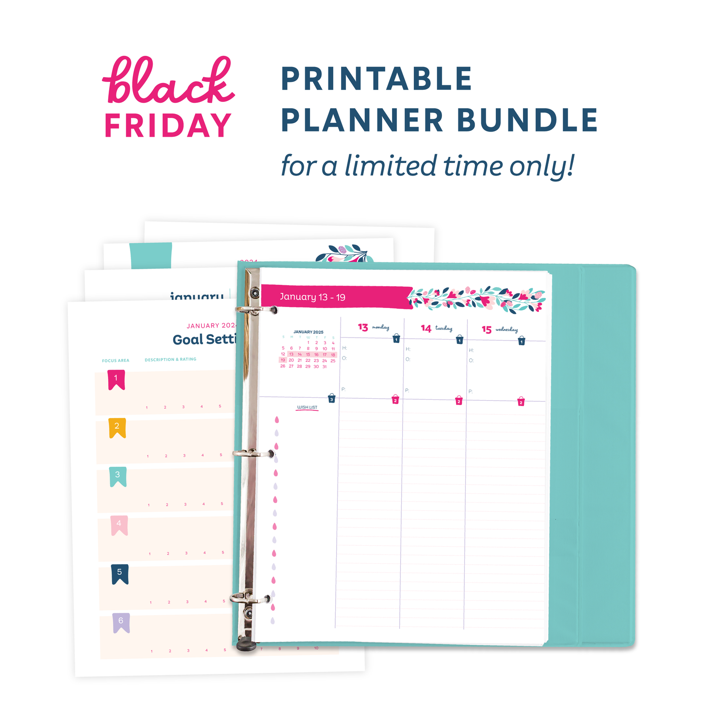 EARLY BLACK FRIDAY SALE! 2025 Get Organized HQ Printable Planner Bundle