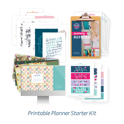 Printable Planner Starter Kit (art print collection, quarterly refresh, desktop wallpapers, printable bookmarks)