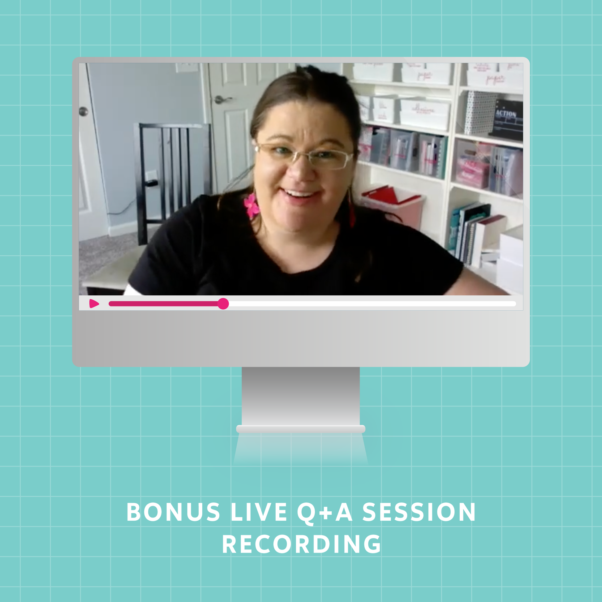 Laura Smith in a video on a computer screen, representing a Bonus Live Q+A Session Recording.