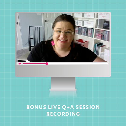 Laura Smith in a video on a computer screen, representing a Bonus Live Q+A Session Recording.