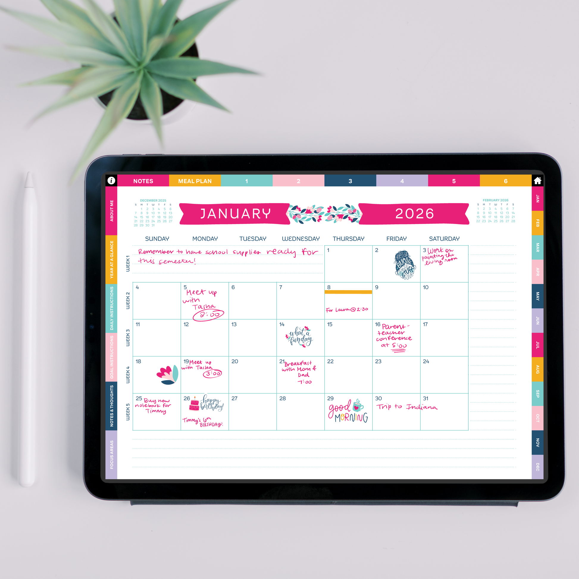 Monthly overview page