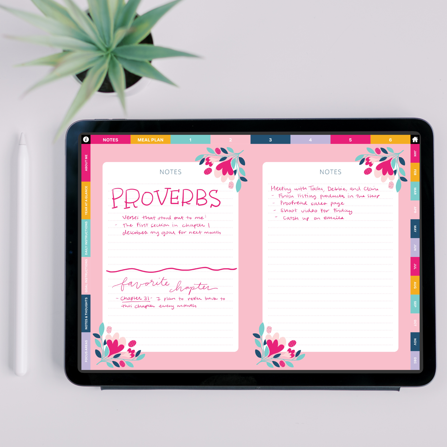 Colorful lined notes pages