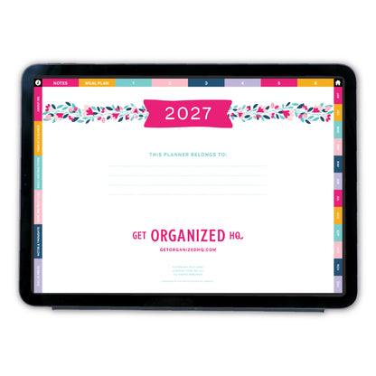 2027 GOHQ Tablet Planner Launch Bundle