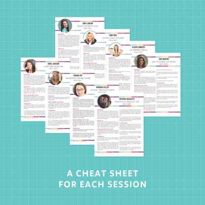 A cheat sheet for each session