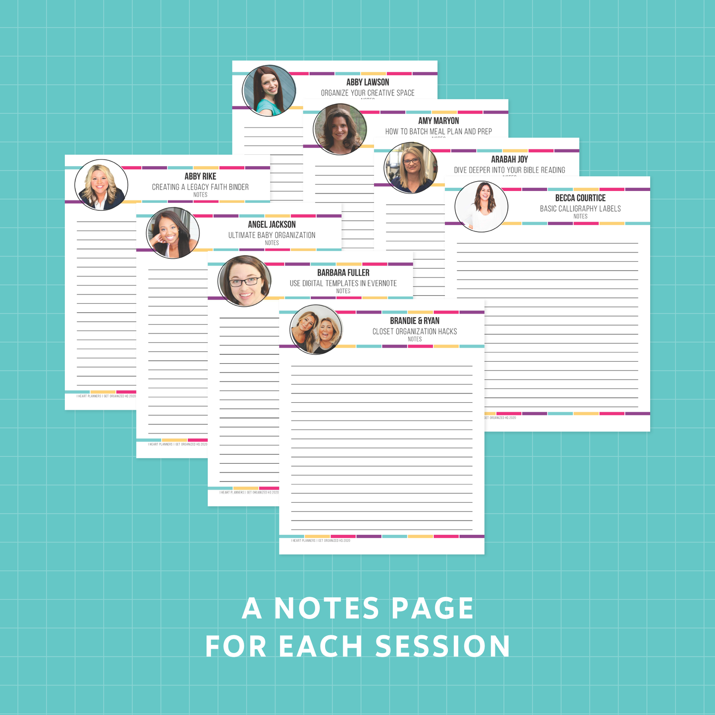 A blank lined notes page for each session