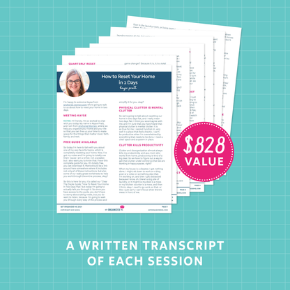 A written transcript of each session ($828 value)