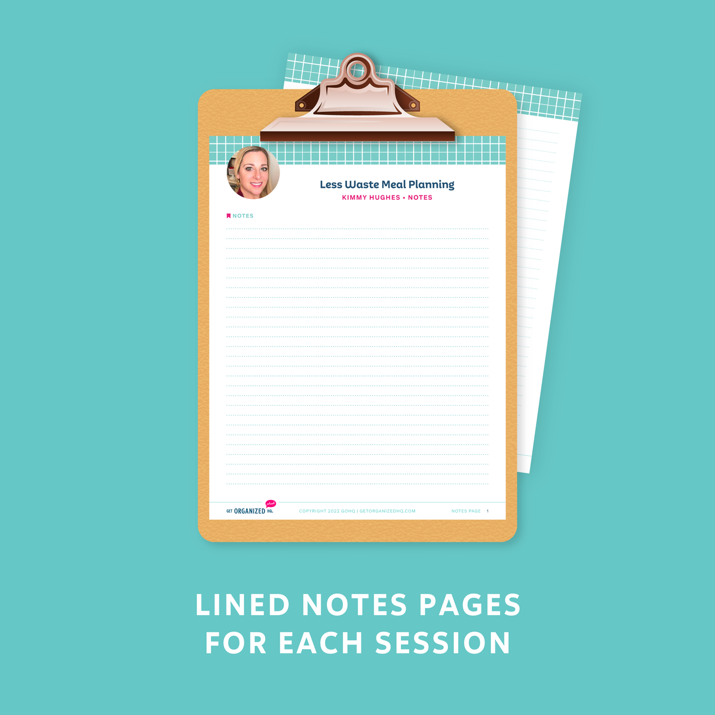 Lined Notes Pages for each session