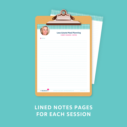 Lined Notes Pages for each session
