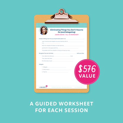 A guided worksheet for each session ($576 value)