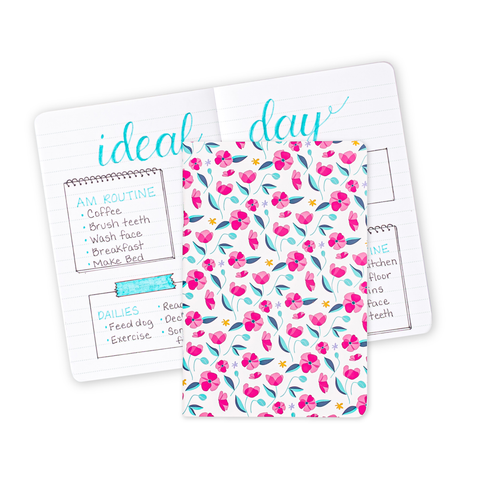 Mini Notebook - Pink Poppies