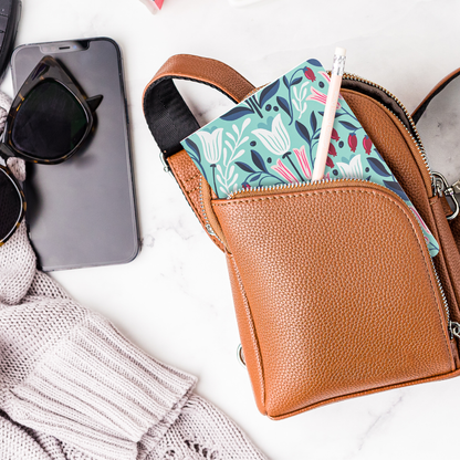 NEW Mini Notebook: Teal Tulips