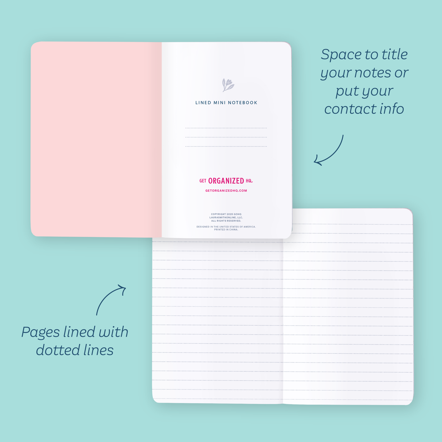 NEW Mini Notebook: Teal Tulips