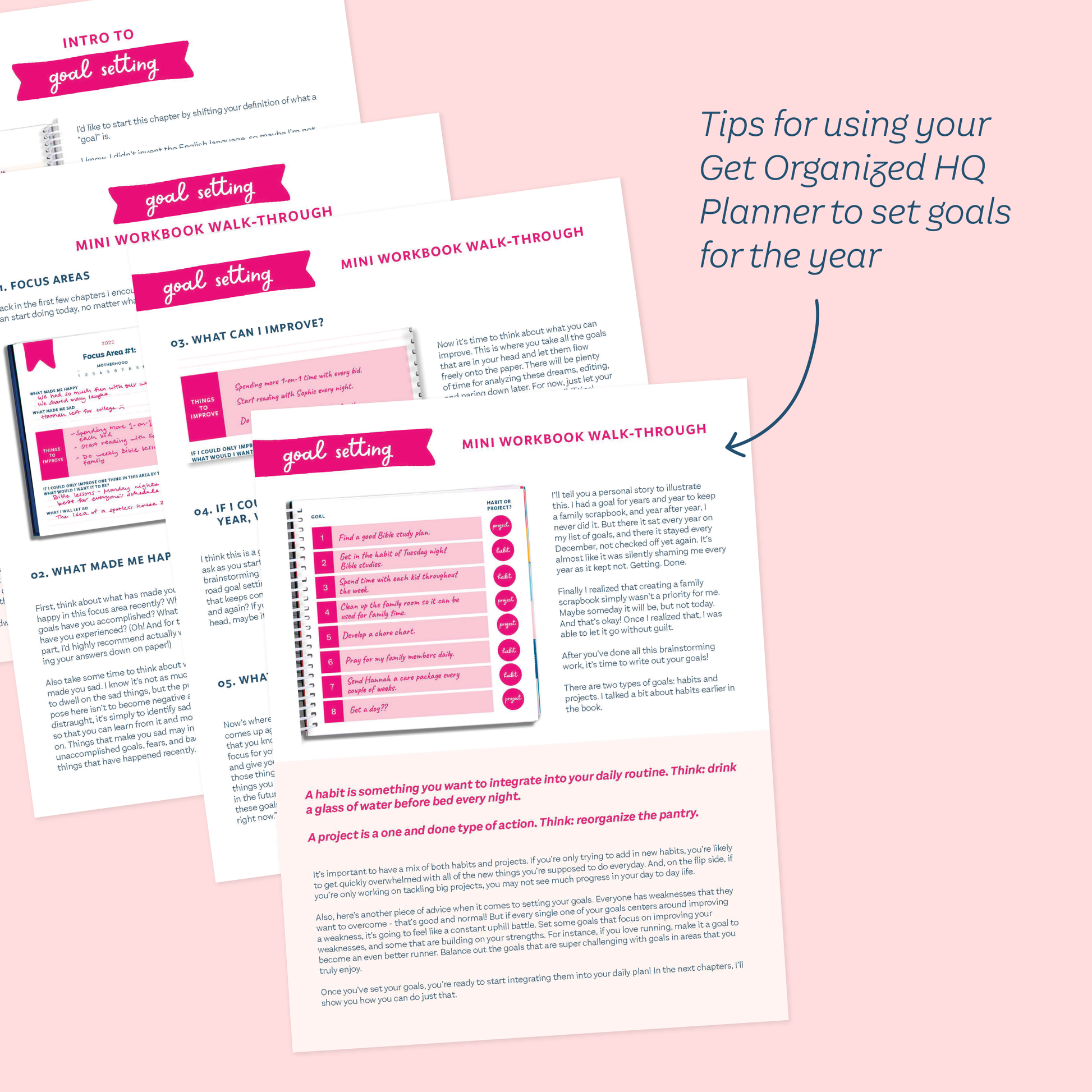Tips for using your get Organized HQ Planner to set goals for the year