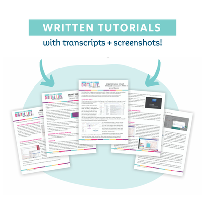 Written Tutorials with transcripts and screenshots