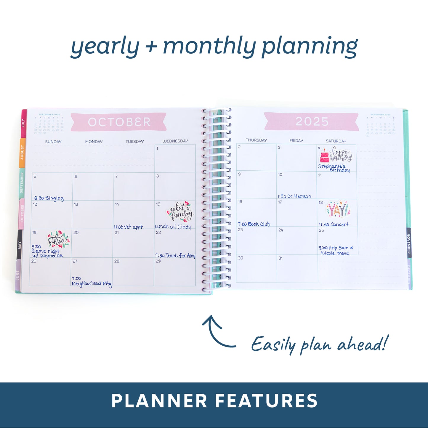 2025 Get Organized HQ Planner (Navy)