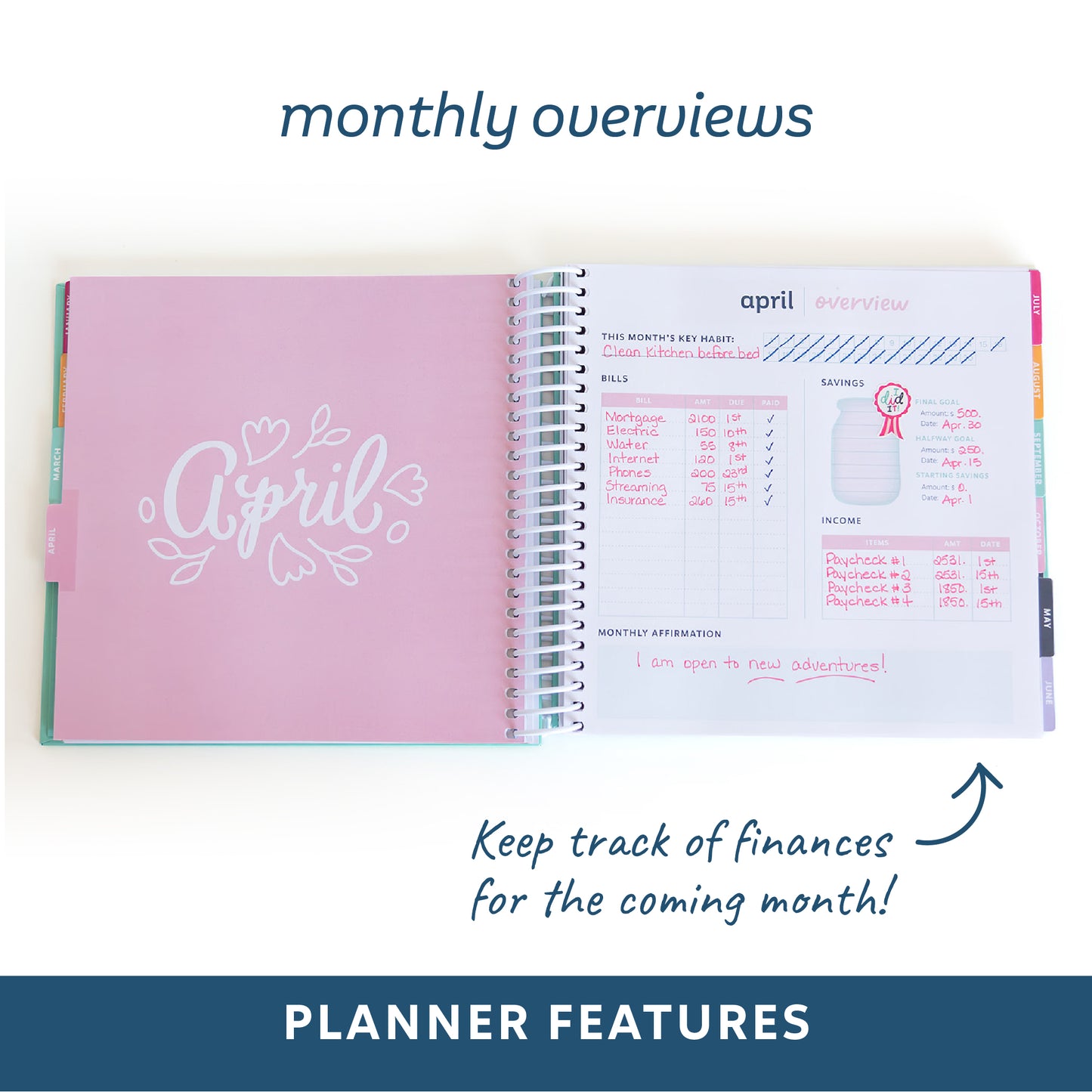 2025 Get Organized HQ Planner (Navy)