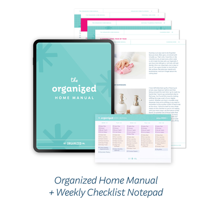 Organized Home Manual + Weekly Checklist Notepad