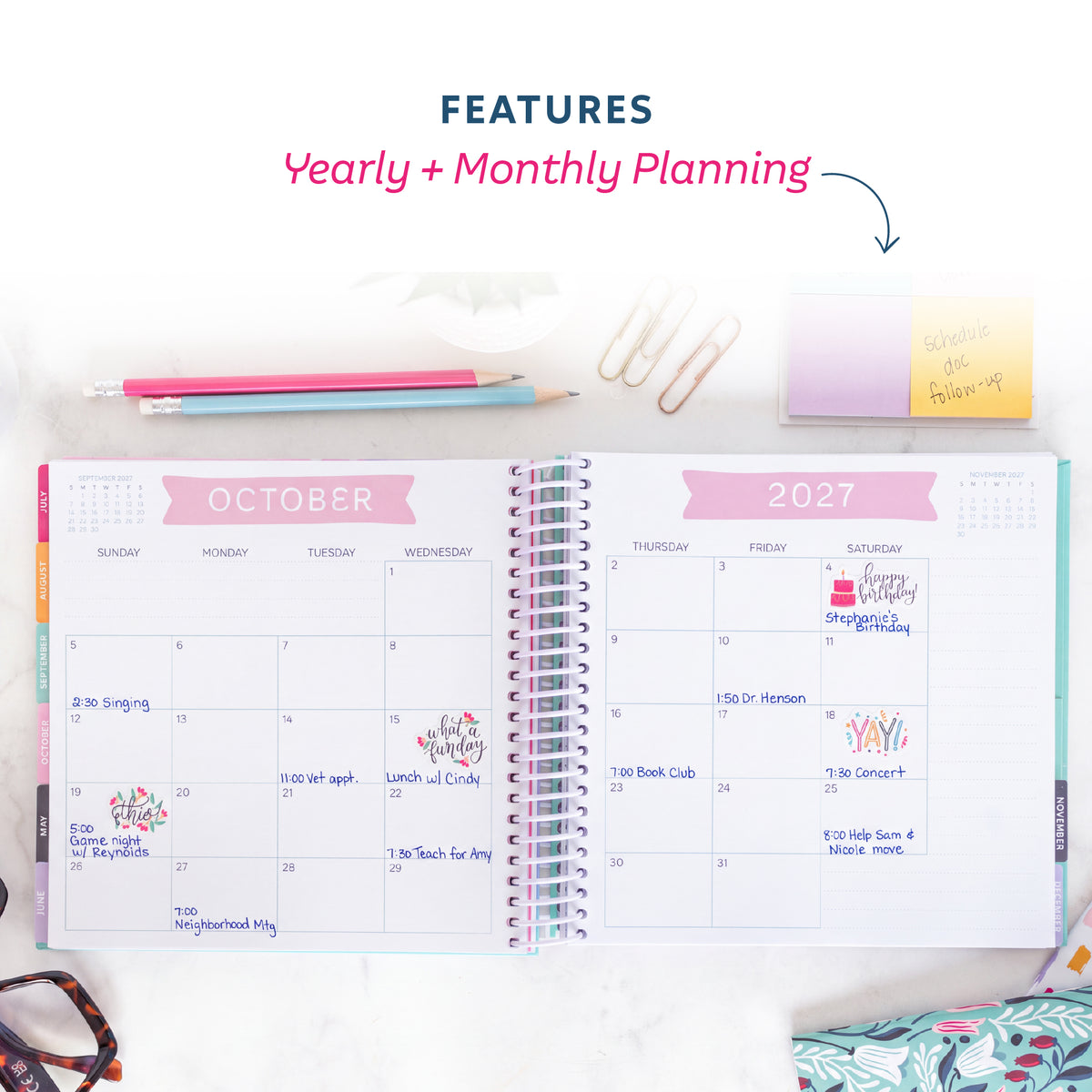 2027 Get Organized HQ Planner Launch Bundle (Aqua)