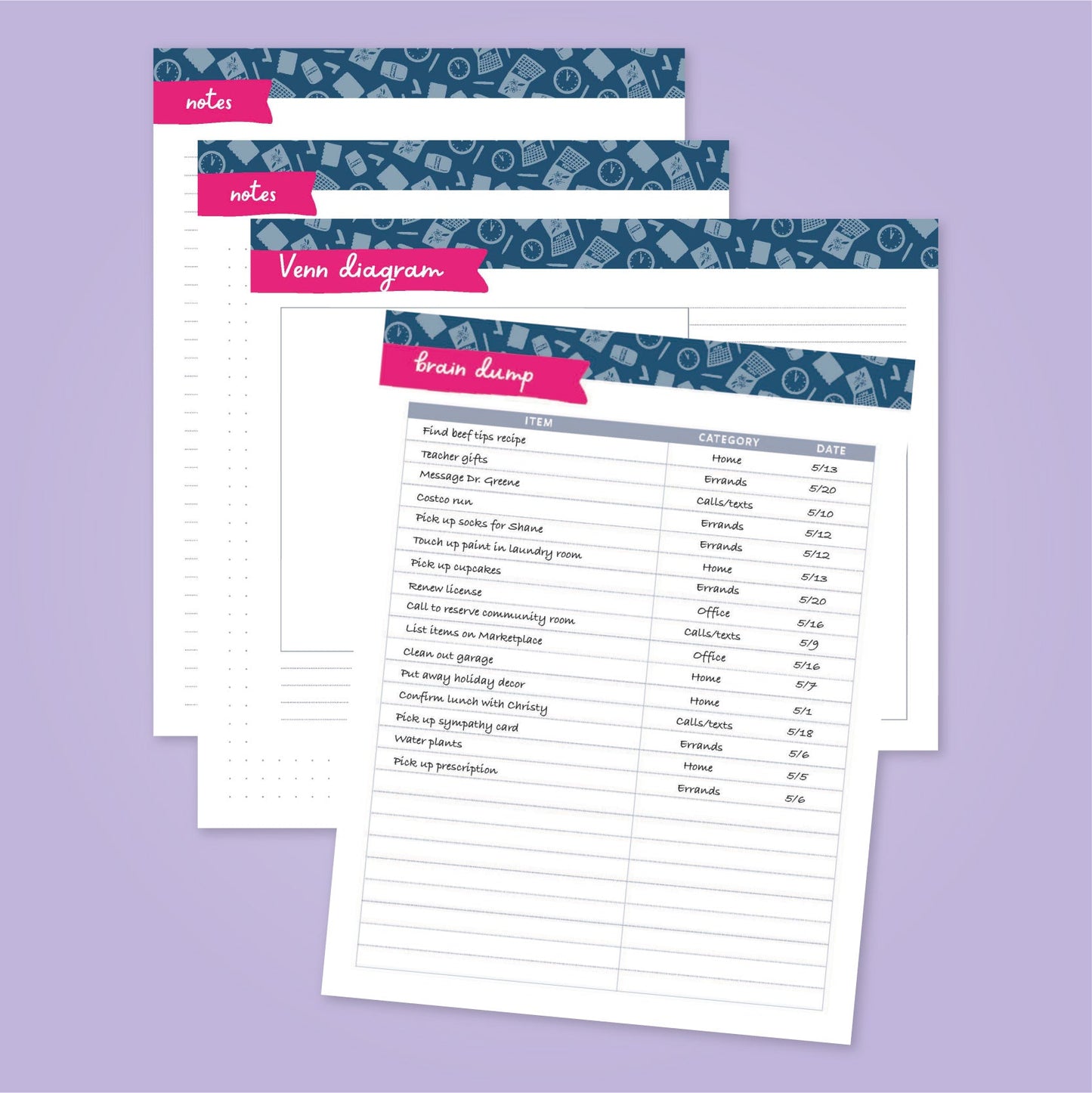 Productivity Printable Pack - Add On