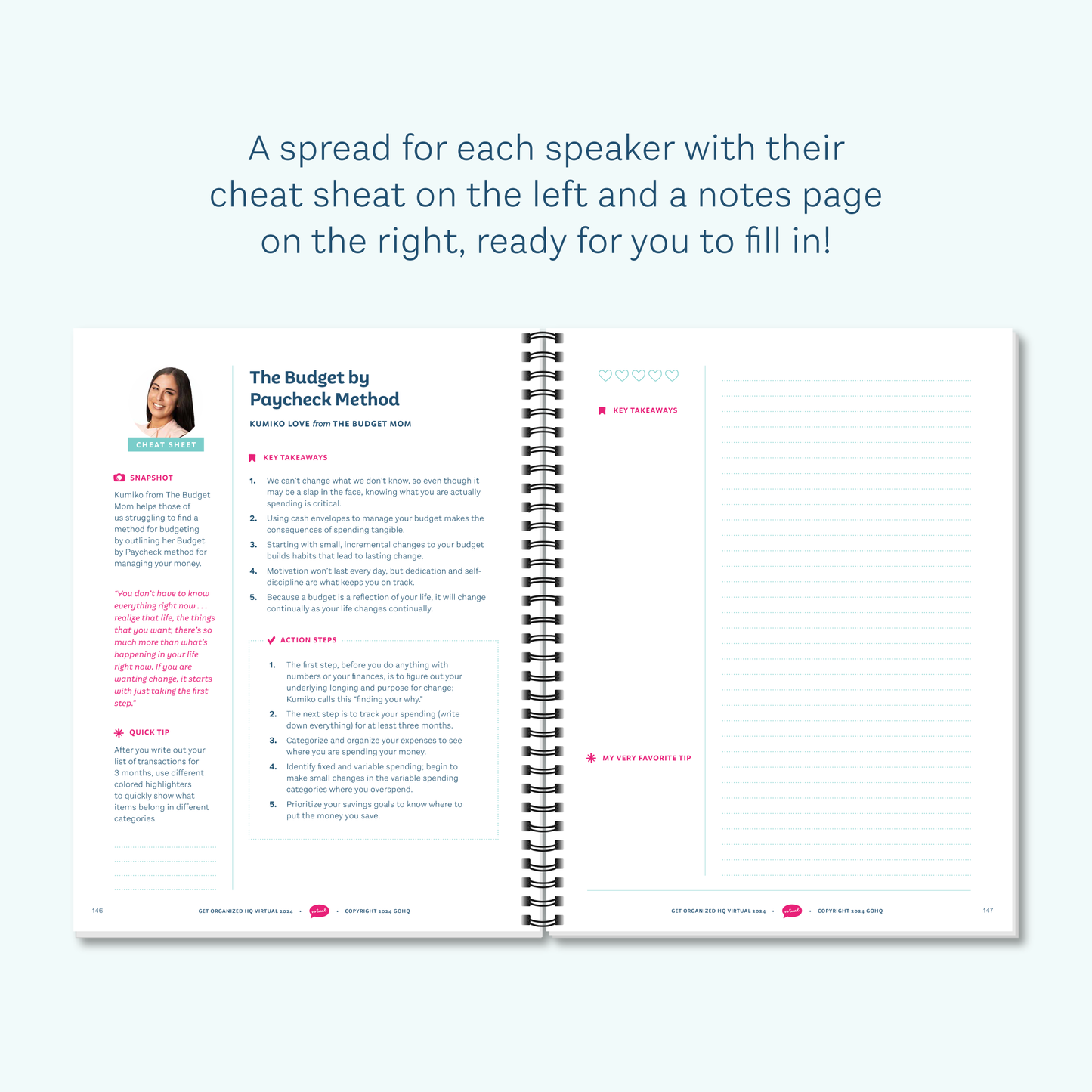 Get Organized HQ Virtual 2024 Cheat Sheet Notebook