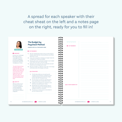 Get Organized HQ Virtual 2024 Cheat Sheet Notebook