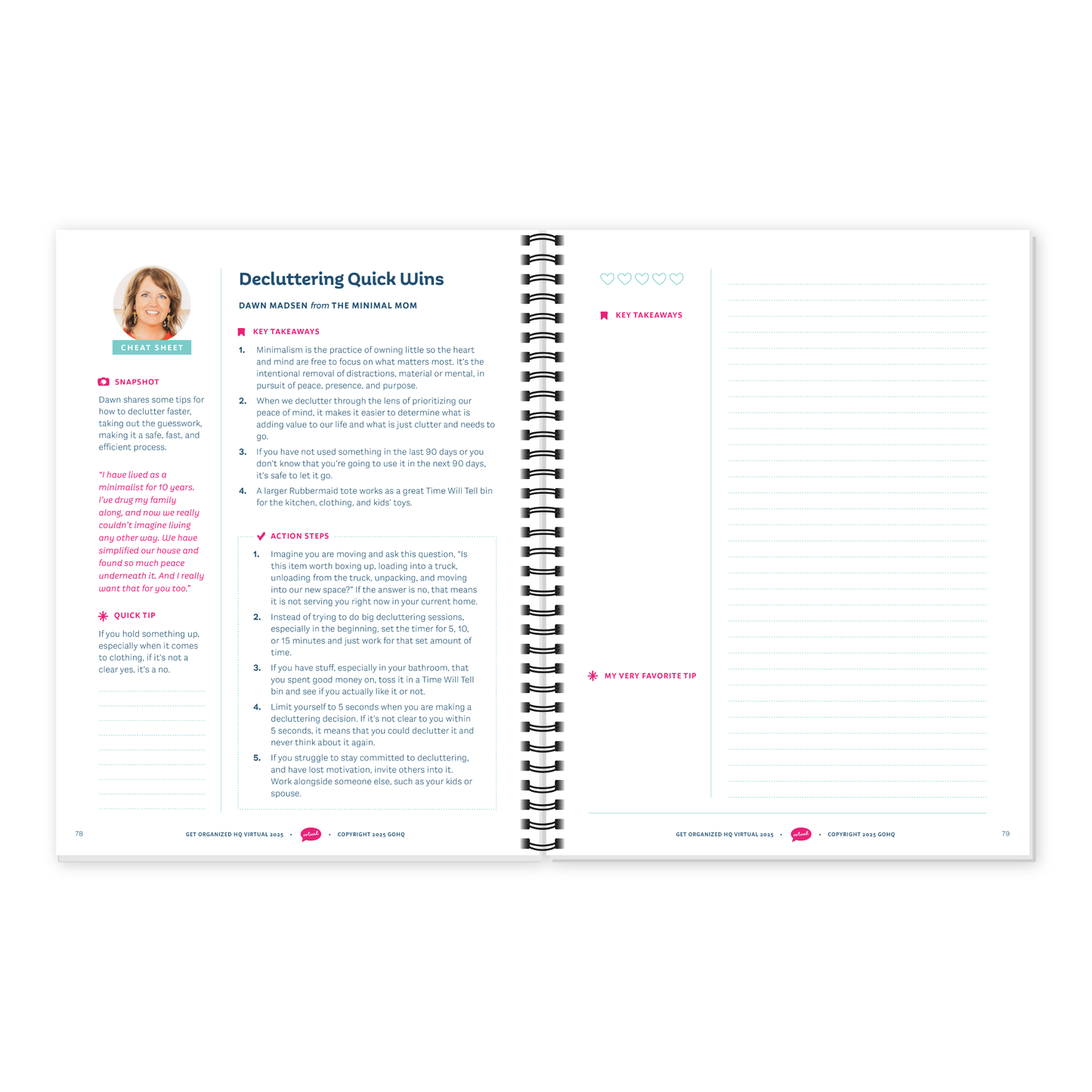 Get Organized HQ Virtual 2025 Cheat Sheet Notebook