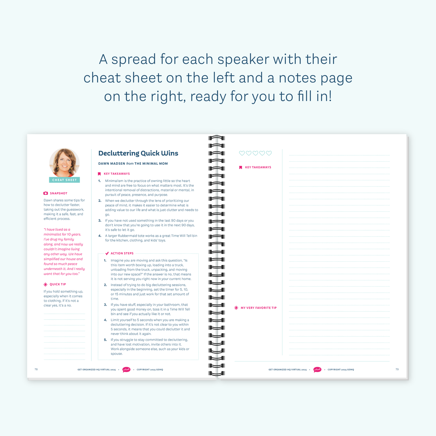 Get Organized HQ Virtual 2025 Cheat Sheet Notebook