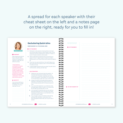 Get Organized HQ Virtual 2025 Cheat Sheet Notebook