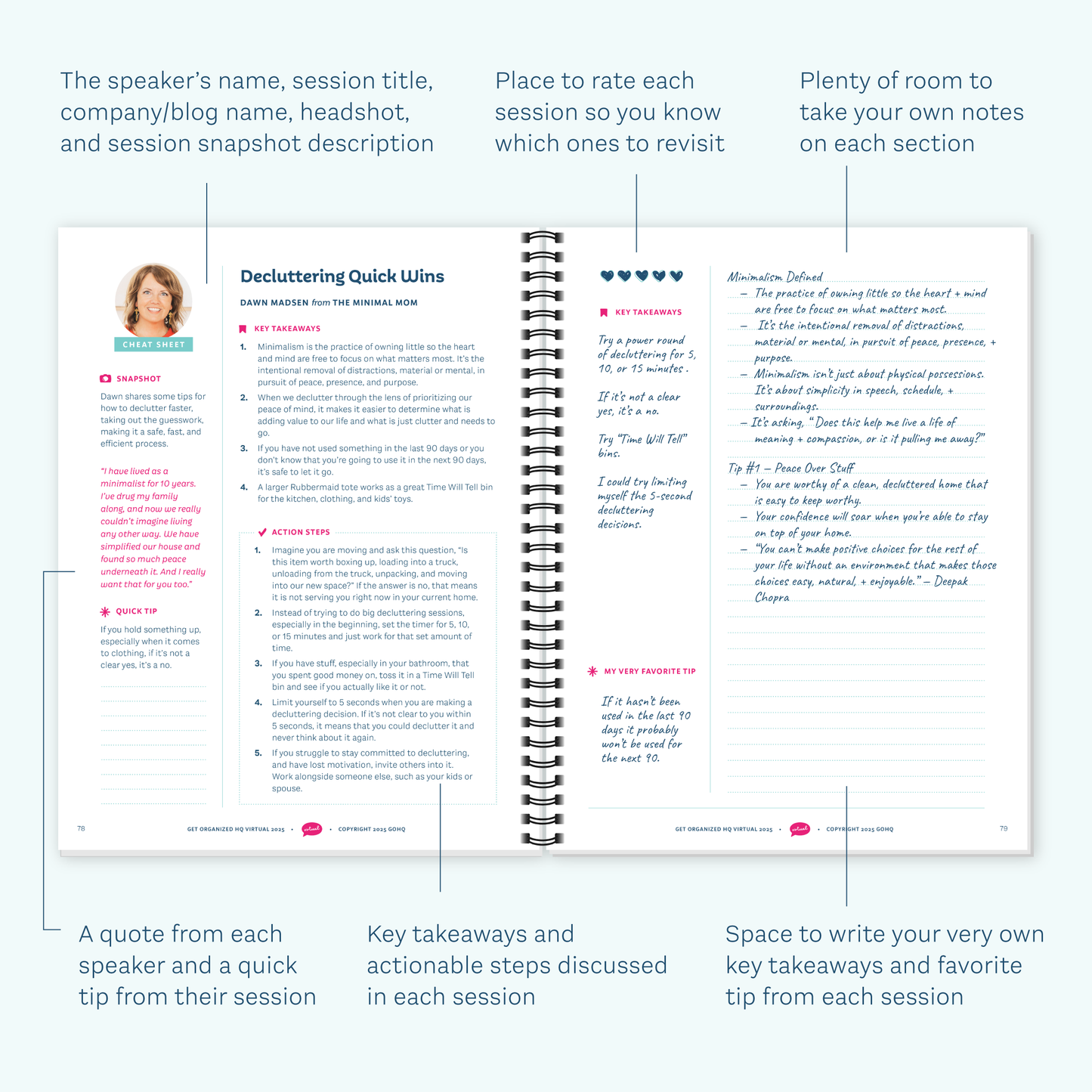 Get Organized HQ Virtual 2025 Cheat Sheet Notebook