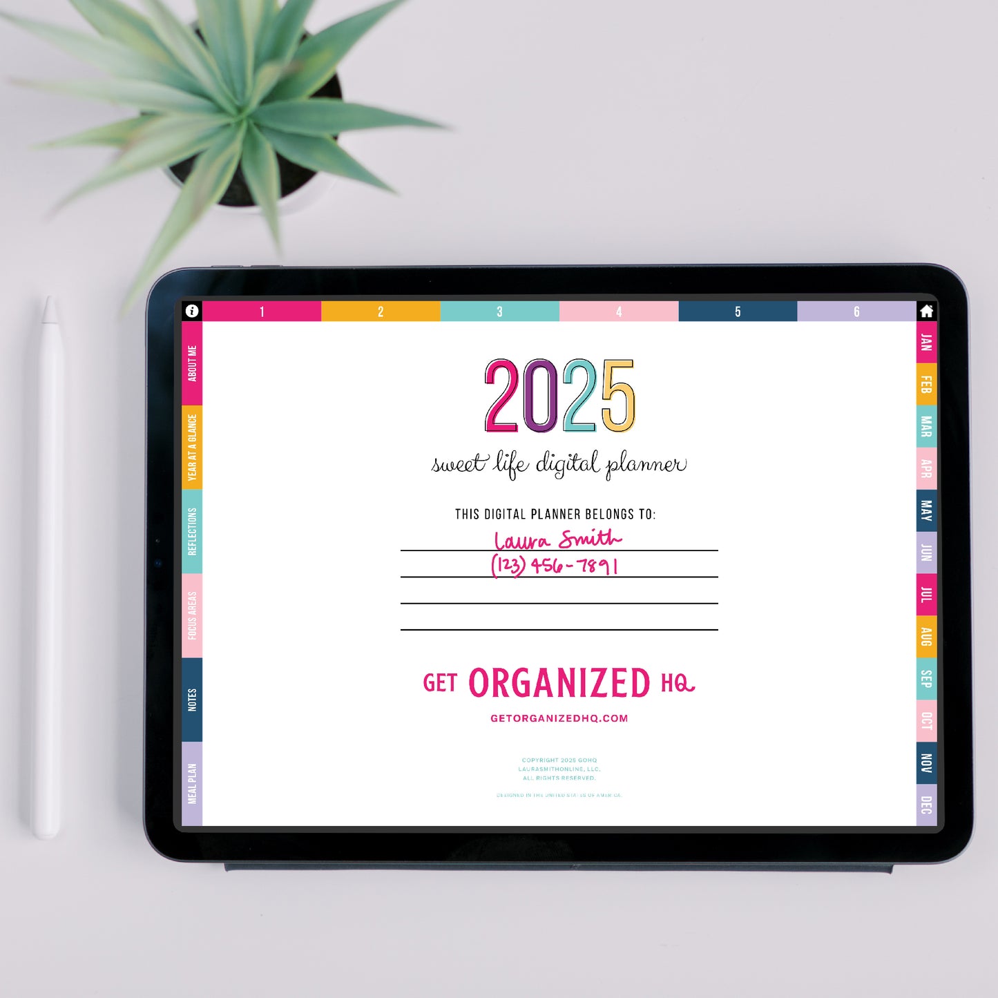 2025 Sweet Life Tablet Planner