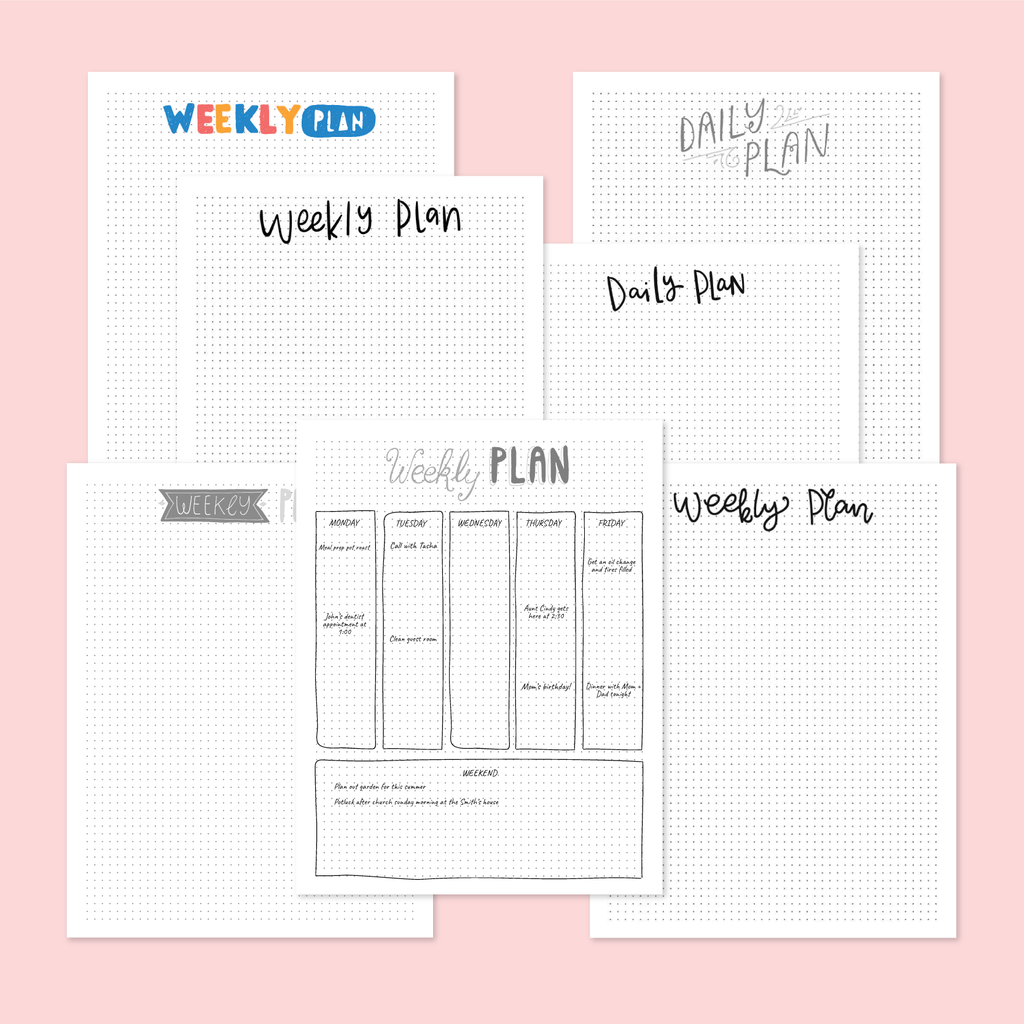 2024 Bullet Journal Templates - Printable 40+ Pages Set - Cute
