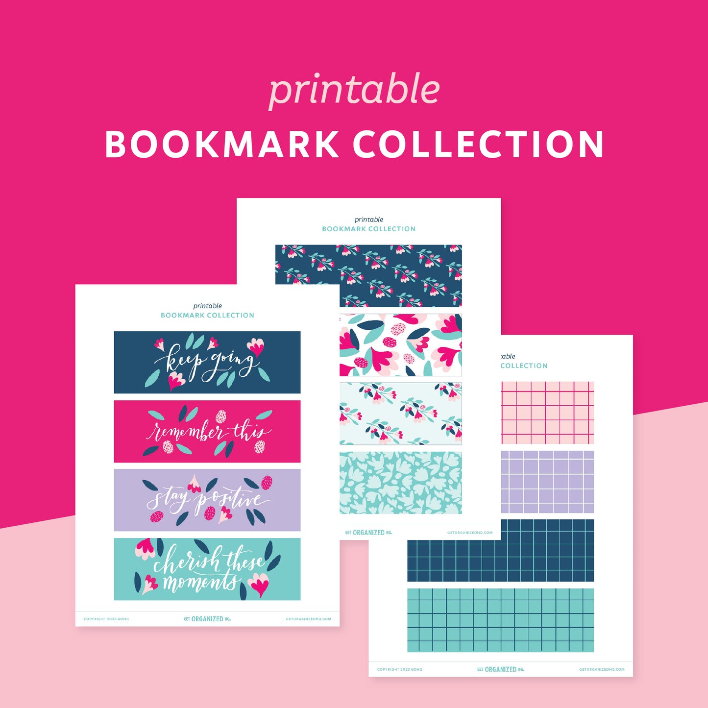 Printable Bookmark Collection – Get Organized HQ