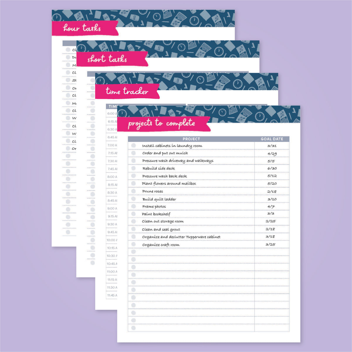 Productivity Packet Productivity Printable Pack – Get Organized HQ