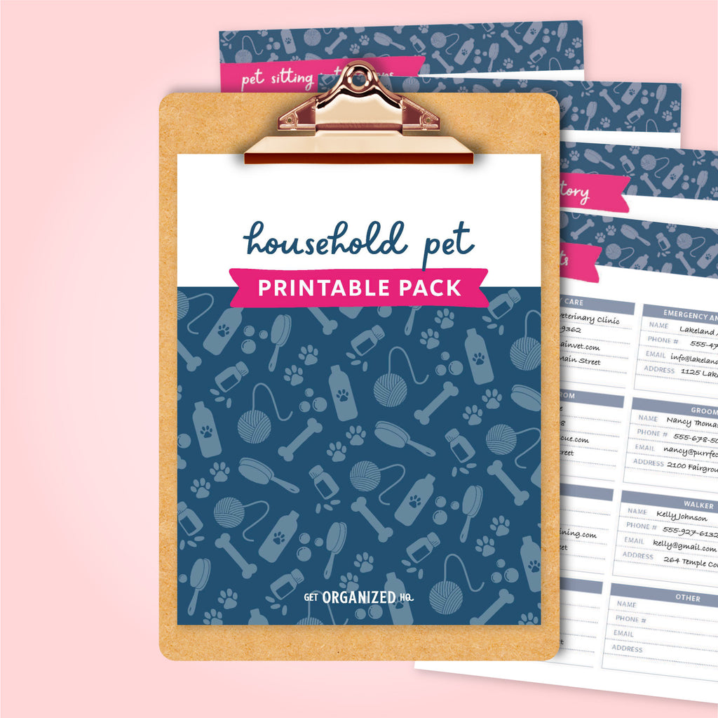 Household Pet Printable Pack – Get Organized HQ