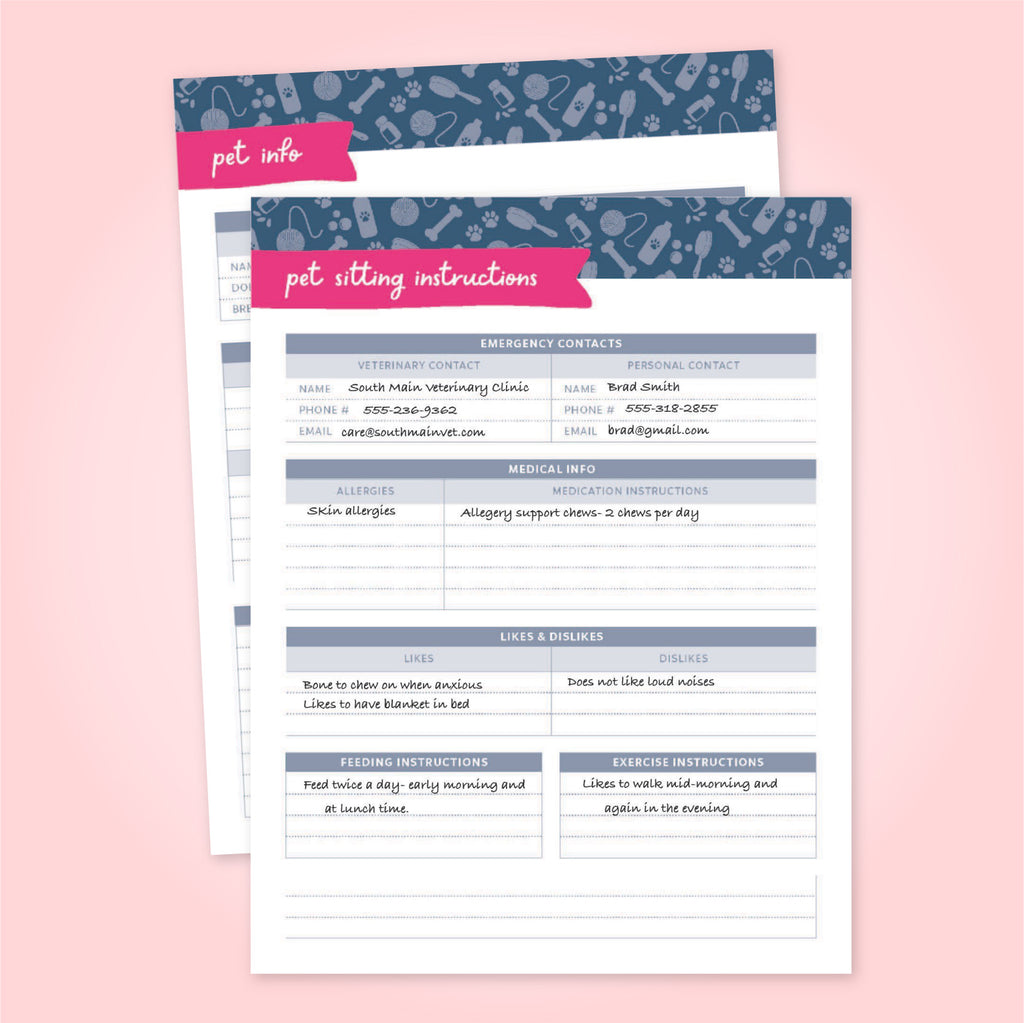 Household Pet Printable Pack – Get Organized HQ